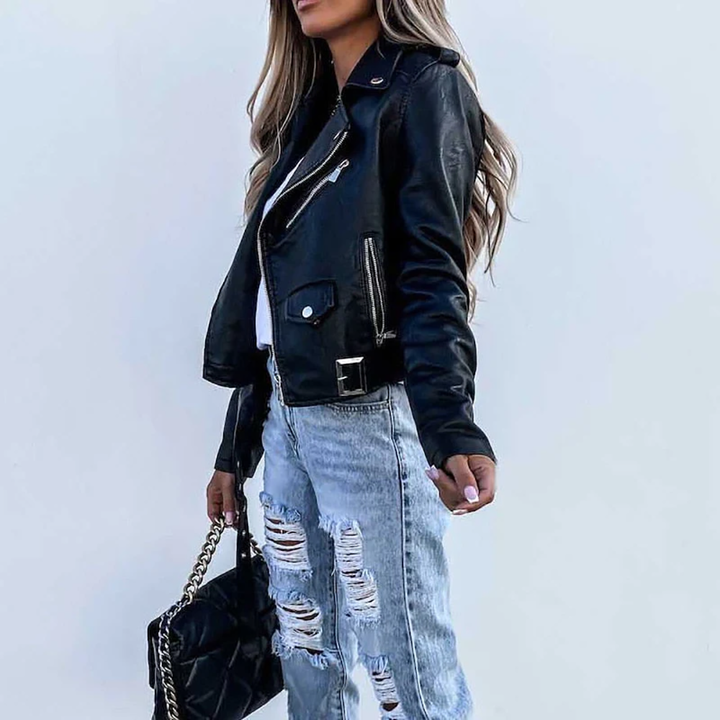 Miriam | Classic Leather Biker Jacket