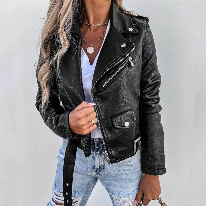 Miriam | Classic Leather Biker Jacket