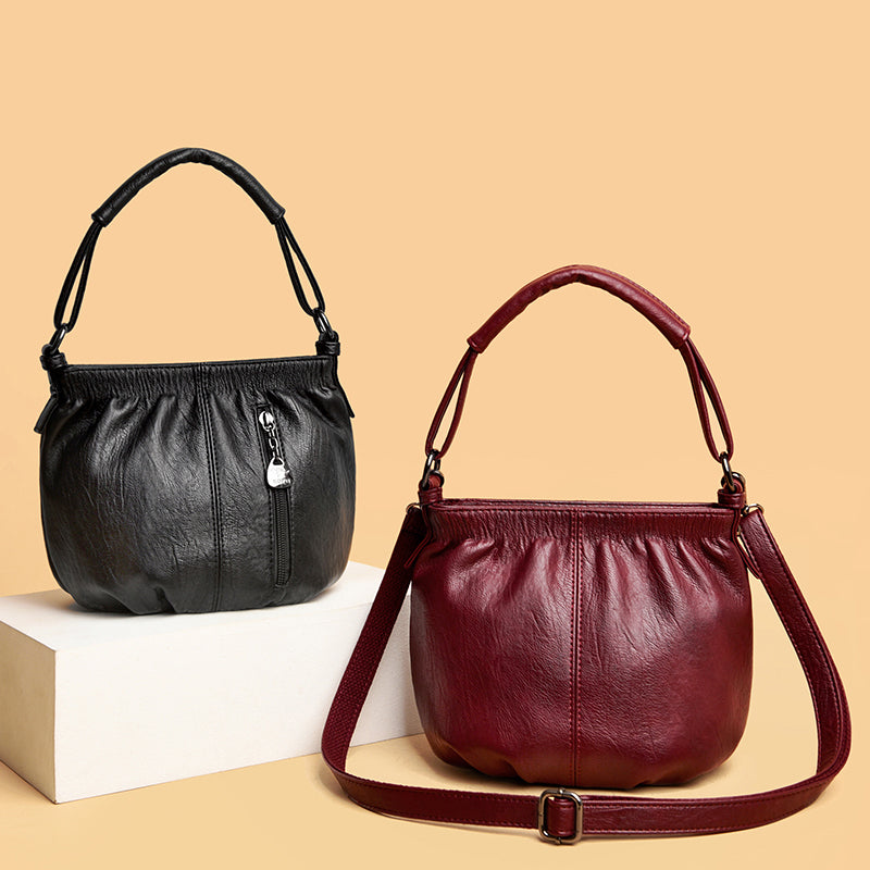 Leila | Elegant Handbag with Soft Pleats and Adjustable Strap