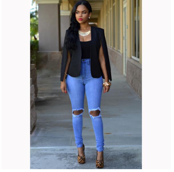 Women’s Cape Blazer with Split Sleeves and Open Front