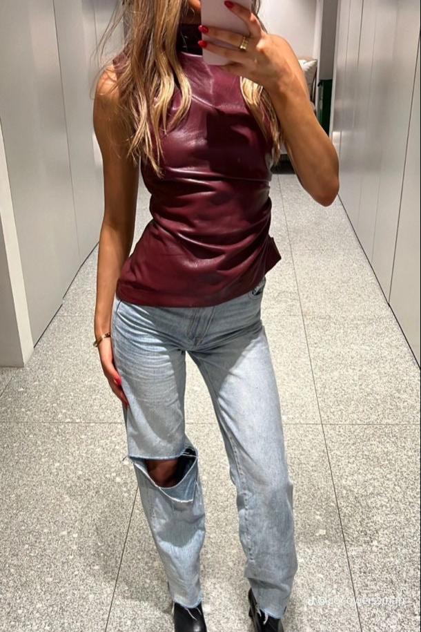 Beau | Vegan Leather Top