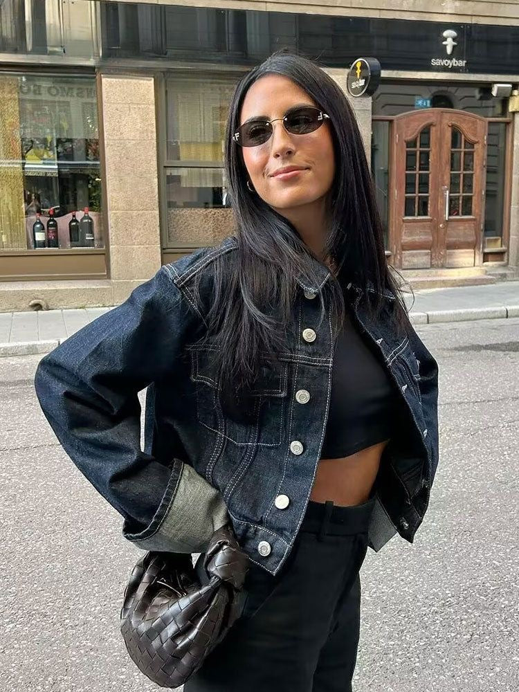 Katie | Denim Co-ord Set with Wide-Leg Jeans