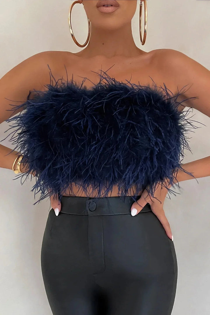 Genevieve | Feather Crop Top