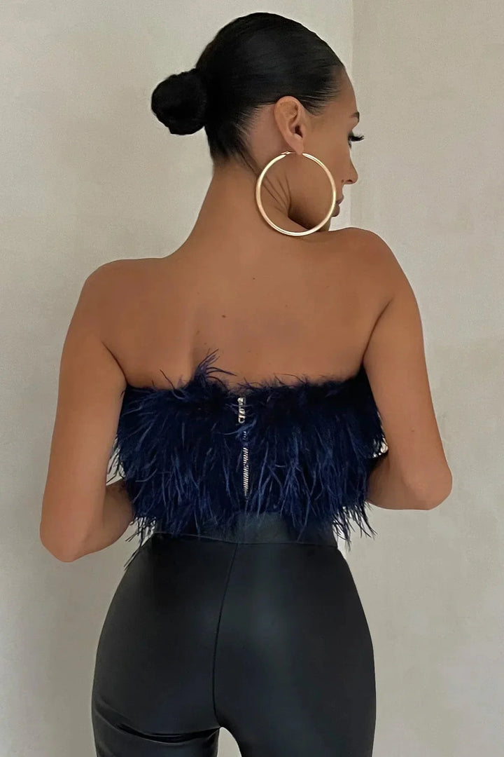 Genevieve | Feather Crop Top