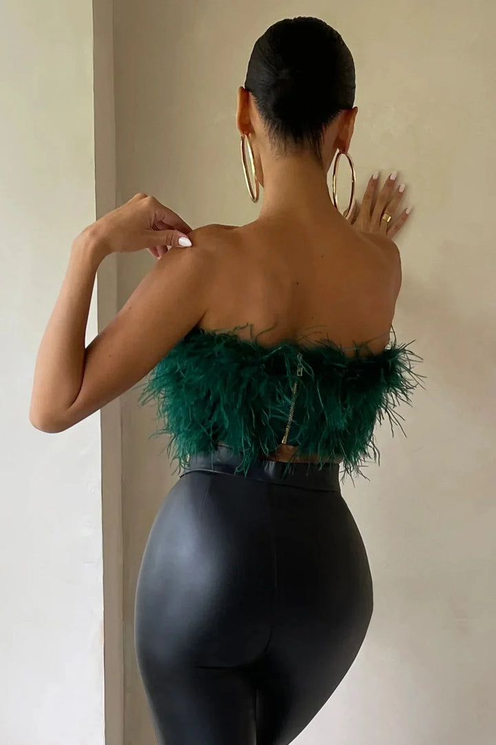 Genevieve | Feather Crop Top