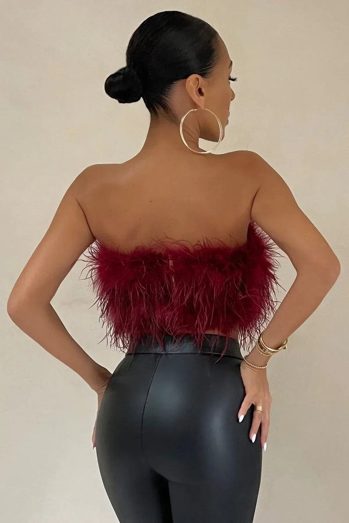 Genevieve | Feather Crop Top