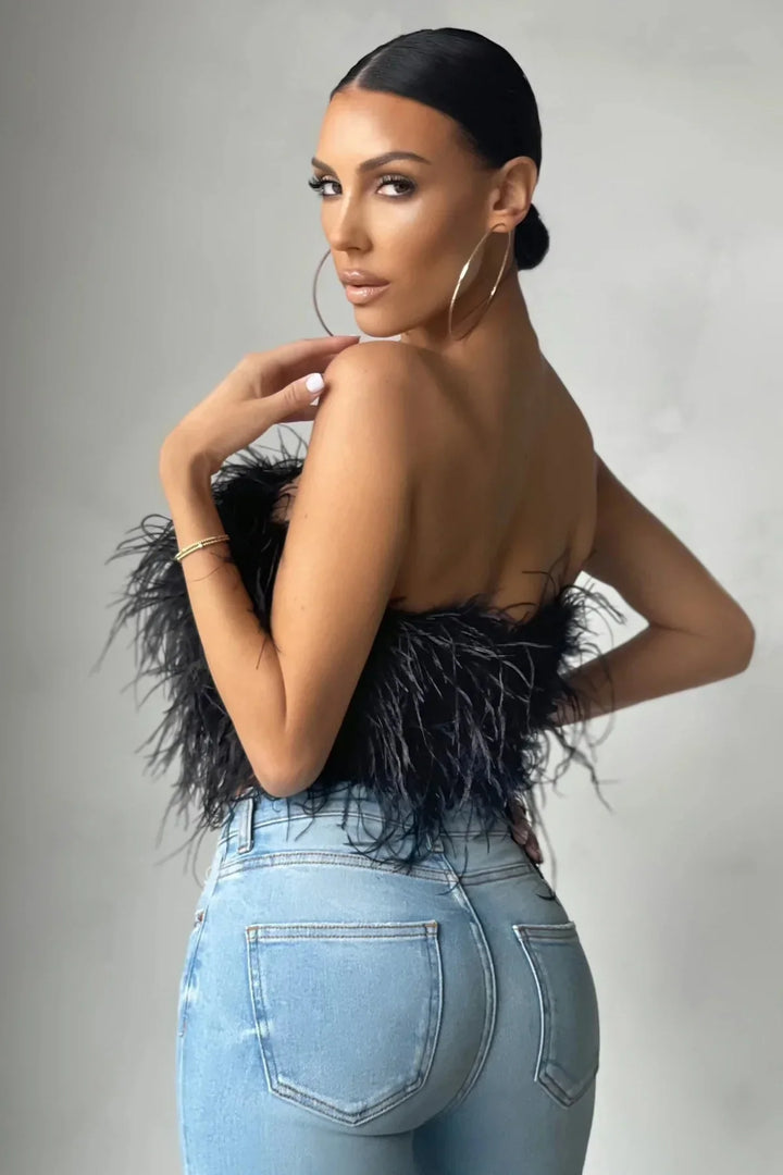 Genevieve | Feather Crop Top