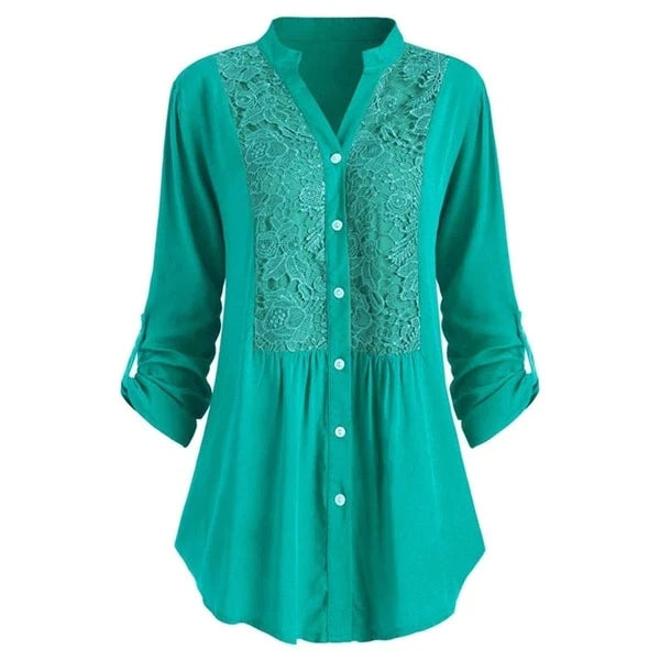 Jessicah | Elegant Tunic Blouse with Lace Detail
