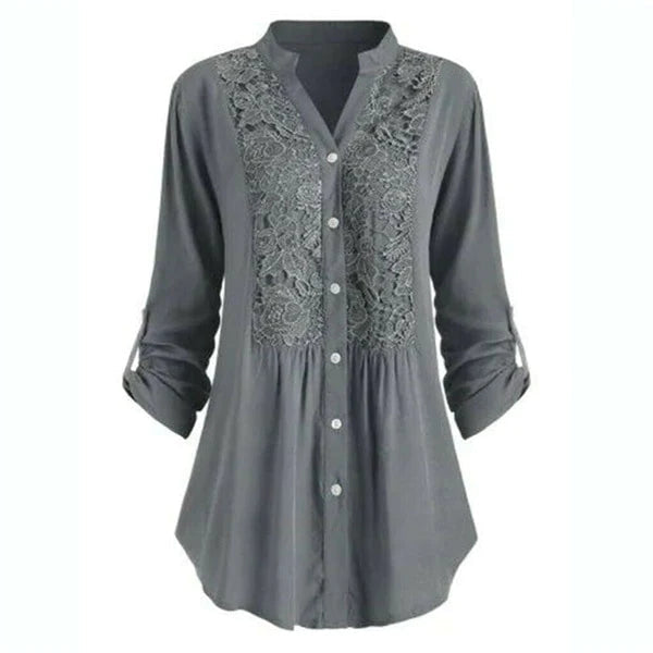 Jessicah | Elegant Tunic Blouse with Lace Detail