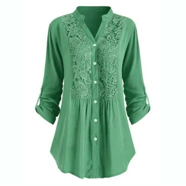 Jessicah | Elegant Tunic Blouse with Lace Detail
