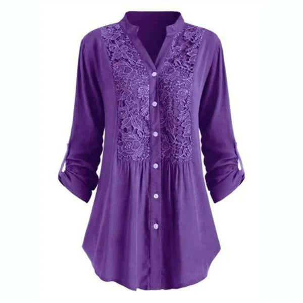 Jessicah | Elegant Tunic Blouse with Lace Detail