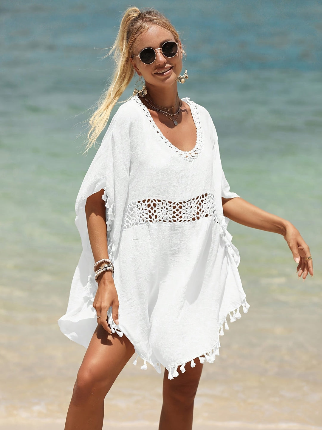 Ceola | Beach Tunic with Crocheted Details