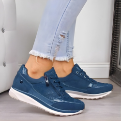 Lightweight Sneakers with Zipper Detail and Mesh for Women