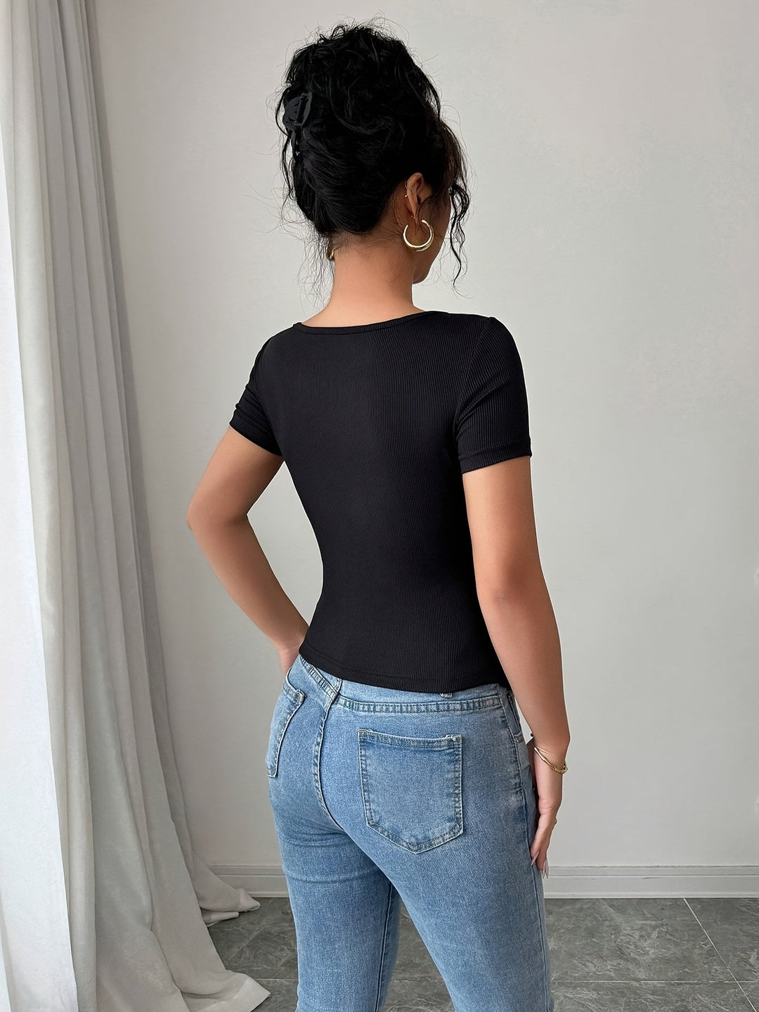 Briyana | Elegant Top with 3D Flower Accent