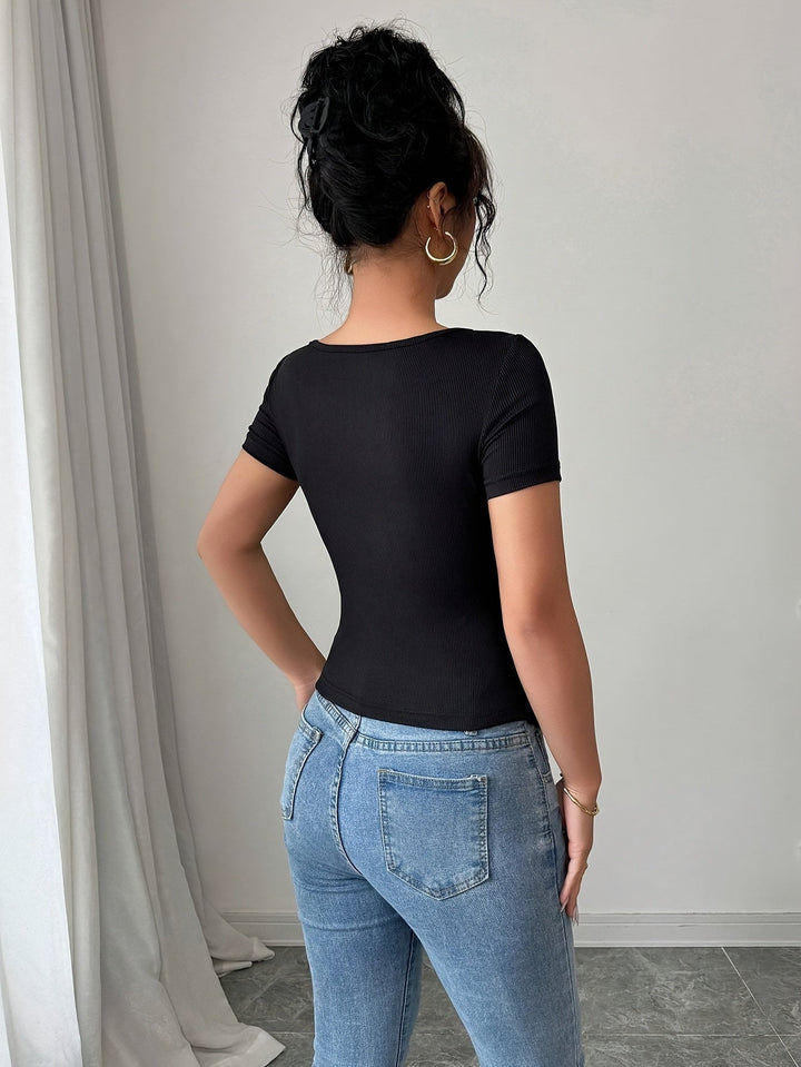 Briyana | Elegant Top with 3D Flower Accent