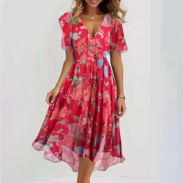 Theresia | Elegant Floral Dress with Flowy Fit