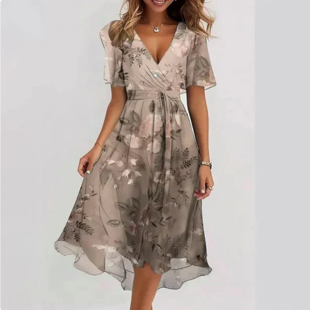 Theresia | Elegant Floral Dress with Flowy Fit