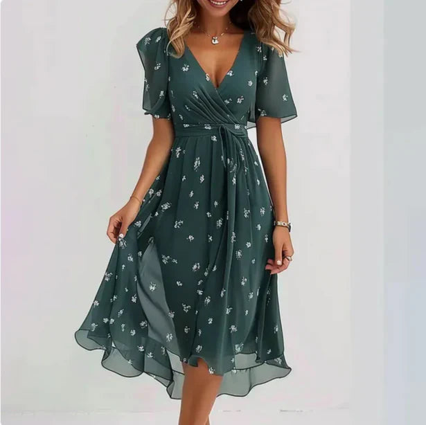 Theresia | Elegant Floral Dress with Flowy Fit