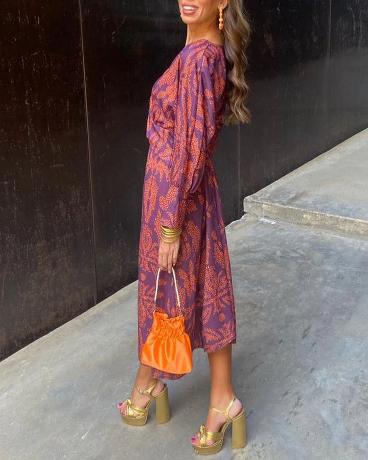 Chic and Elegant Women's Midi Dress with Print