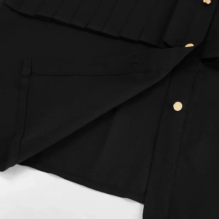 Refined Pleated Women's Blouse with Long Sleeve