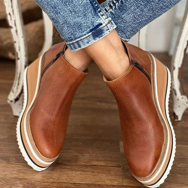 Trendy Comfortable Women's Ankle Boots with Platform Sole