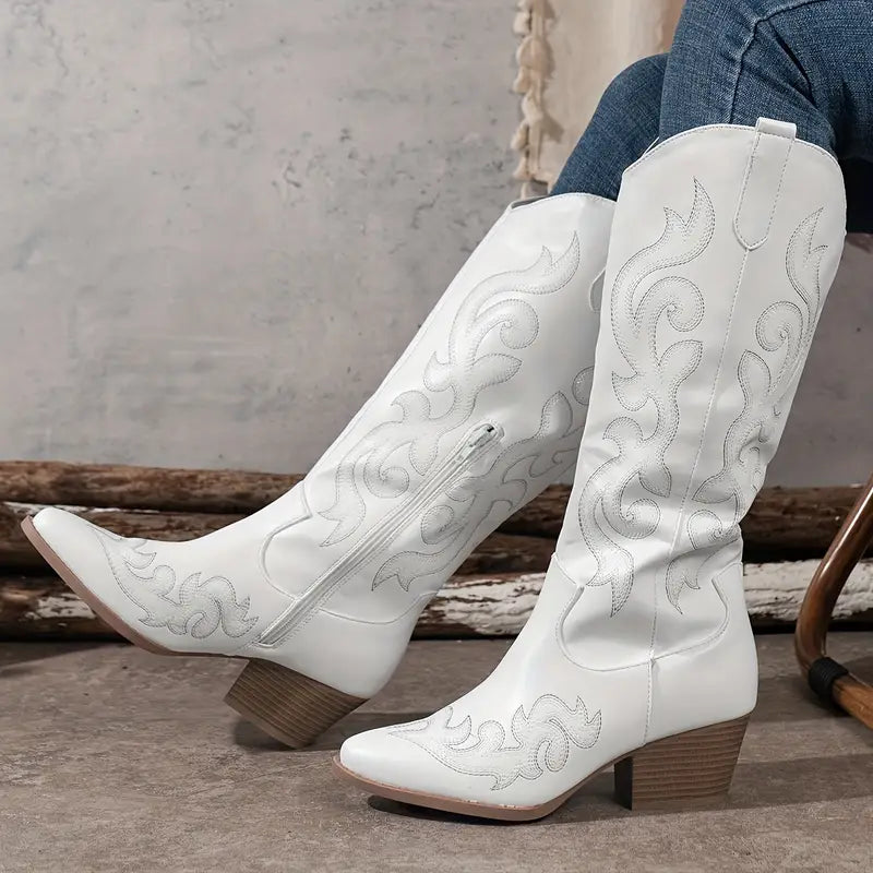 Stylish High Cowboy Women's Boots with Heel