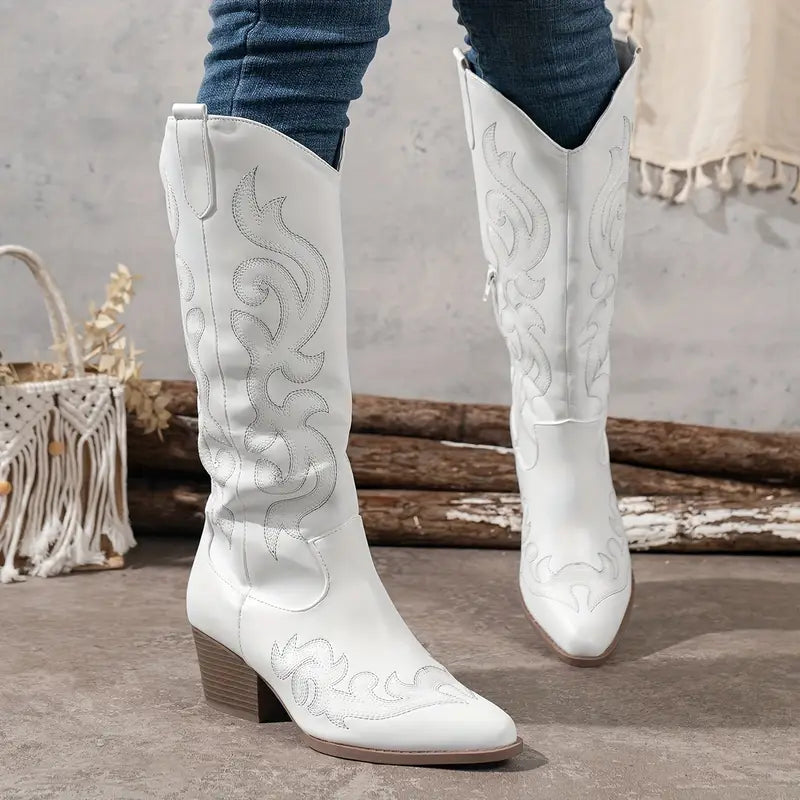 Stylish High Cowboy Women's Boots with Heel