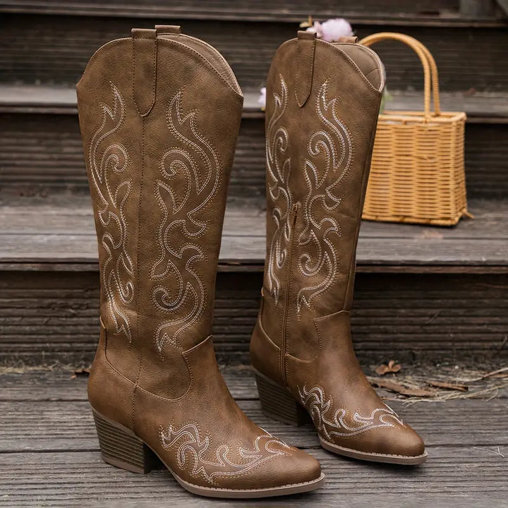 Stylish High Cowboy Women's Boots with Heel