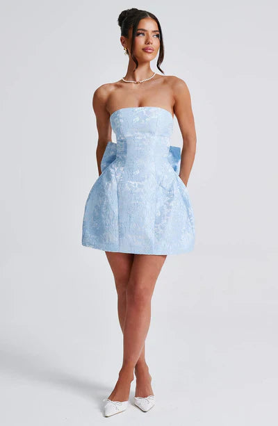 Yanci | Luxe Strapless Mini Dress with Bow Detail