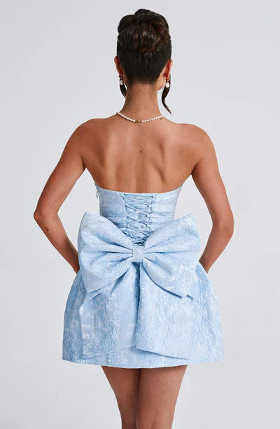 Yanci | Luxe Strapless Mini Dress with Bow Detail