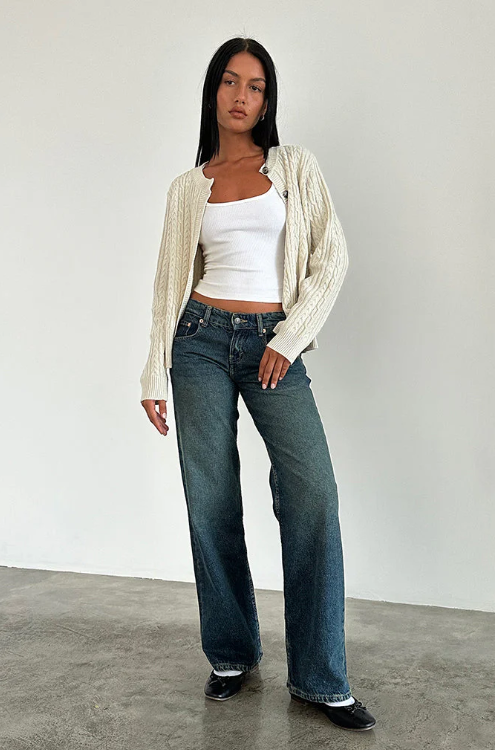 MILA | Stretch Low-Rise Jeans with Wide Legs