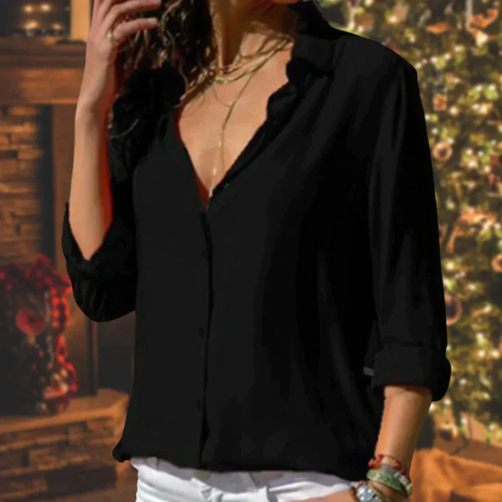 Teila | Satin Blouse with Elegant Buttons