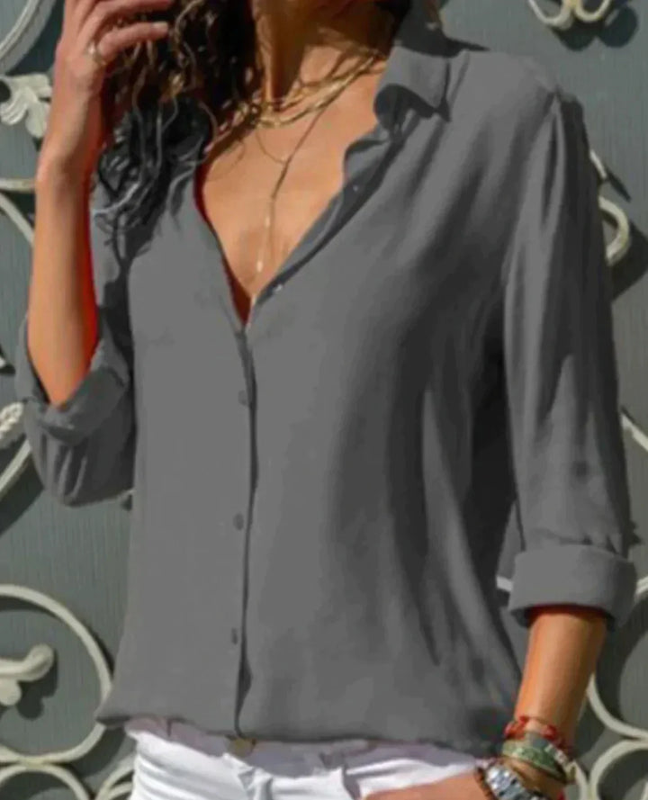 Teila | Satin Blouse with Elegant Buttons