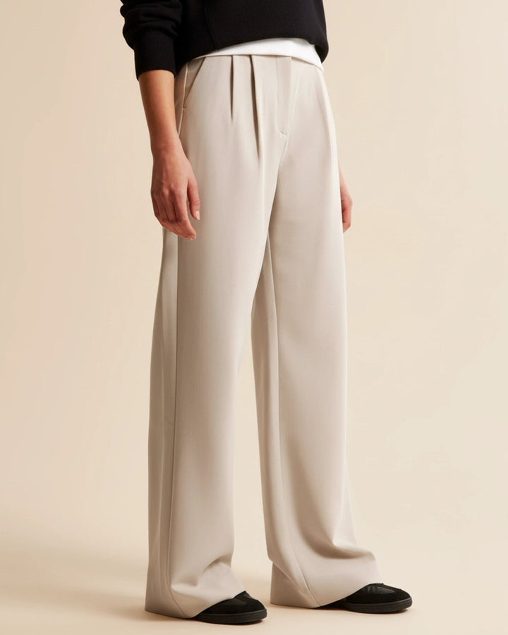 Comfortable Women's Pants with High Waist and Wide Legs
