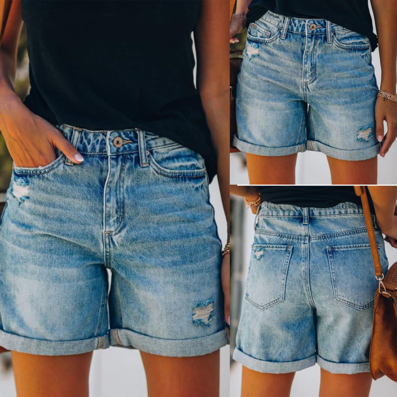 Comfortable light women's denim shorts