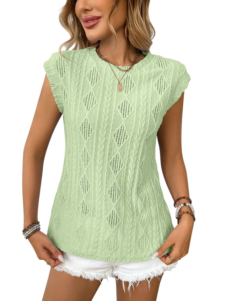 Women's Elegant Knit Top with Cable Pattern and Loose Fit