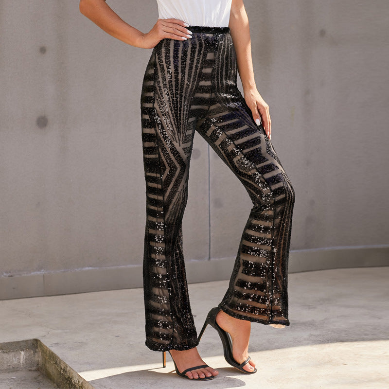 Glitter Women's Flared Sequin Pants