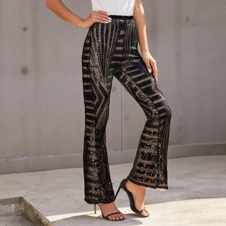 Glitter Women's Flared Sequin Pants