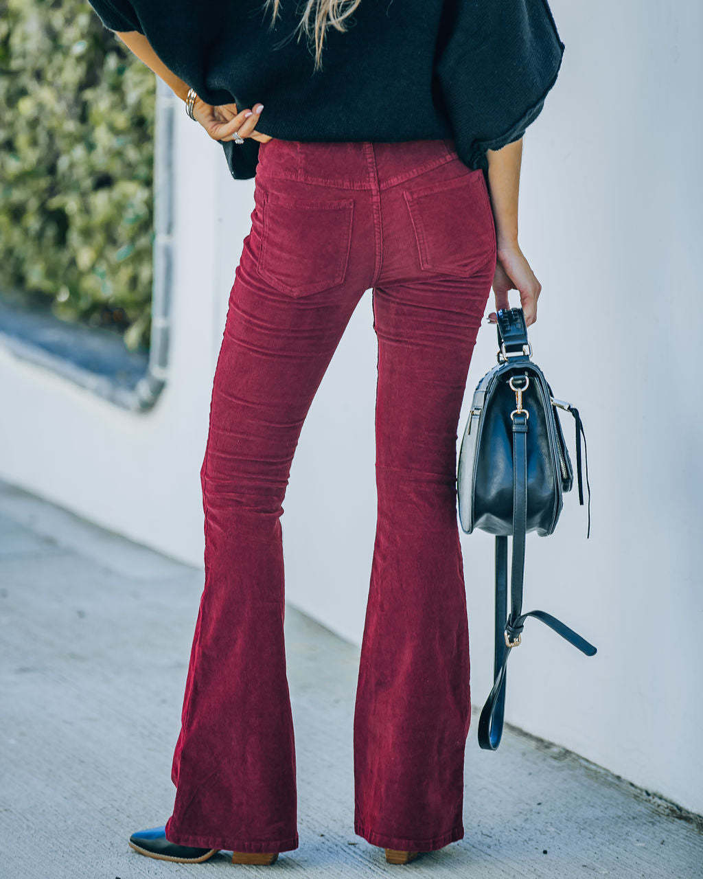 Women's Corduroy Flared Jeans with High Waist