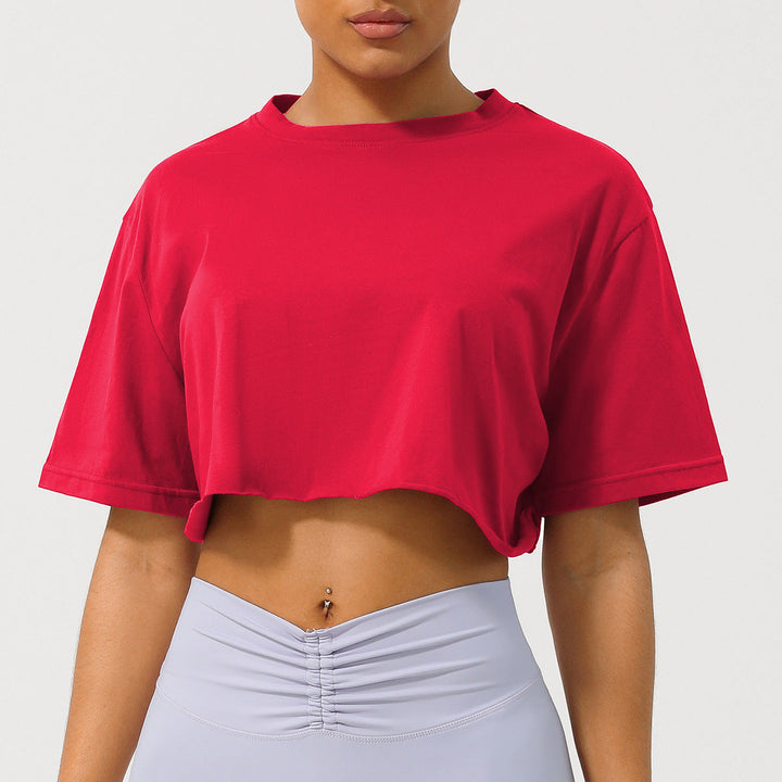 Trendy Women's Crop Top with Short Sleeves and Loose Fit