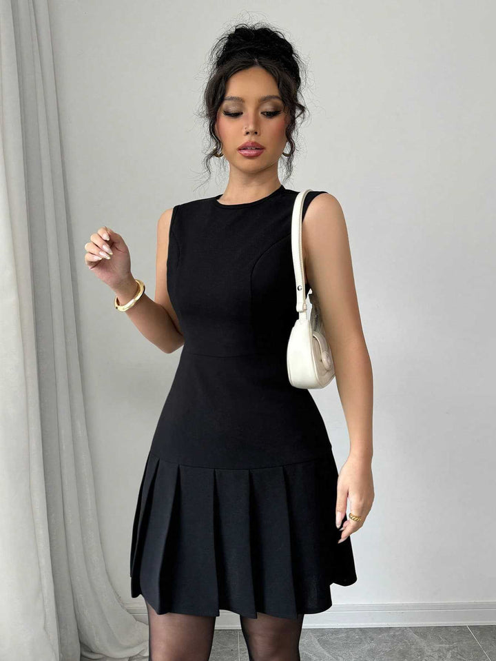 Helsy | A-Line Mini Dress with Pleated Skirt