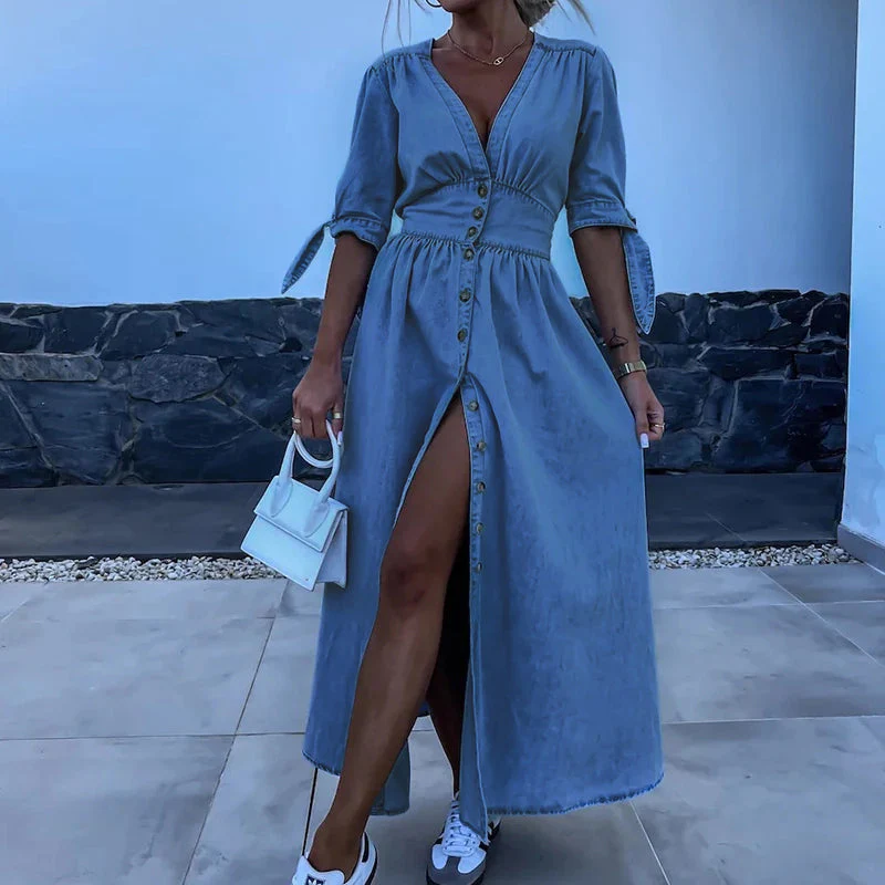 Vanessa | Elegant Denim Dress - Midi