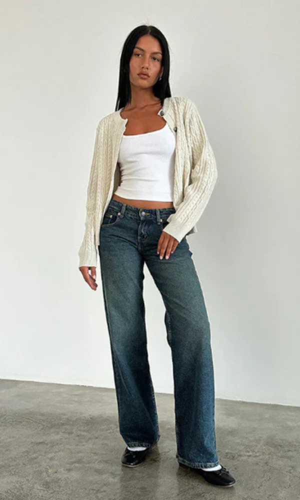 MILA | Stretch Low-Rise Jeans with Wide Legs