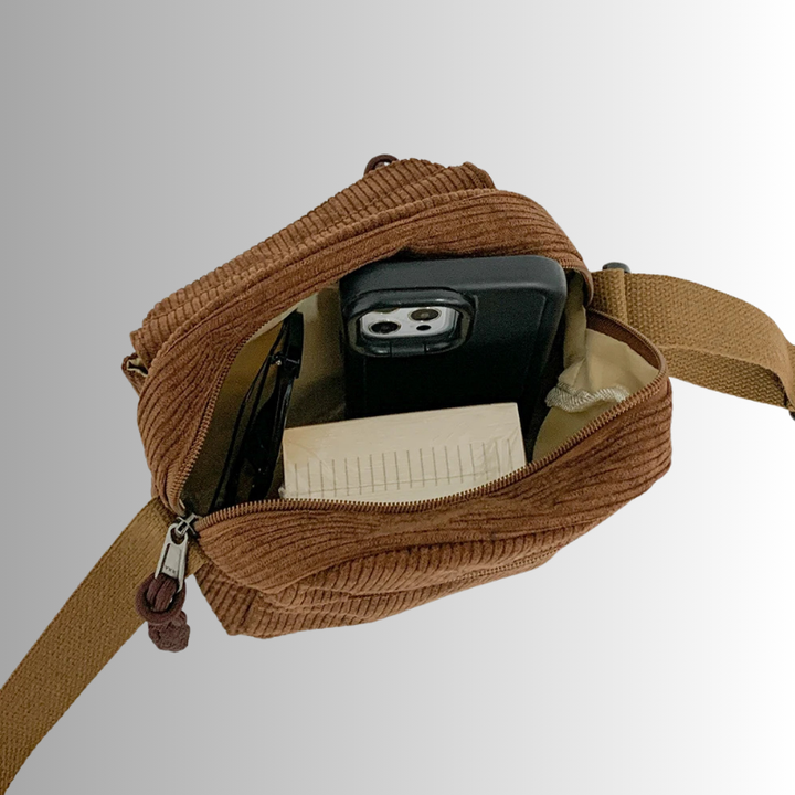 Geanna | Compact Ribbed Fabric Shoulder Bag