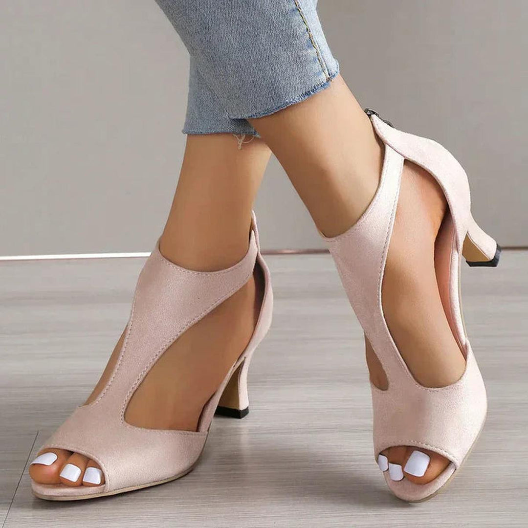 Chic Women's Sandals with Open Toe and Low Heel