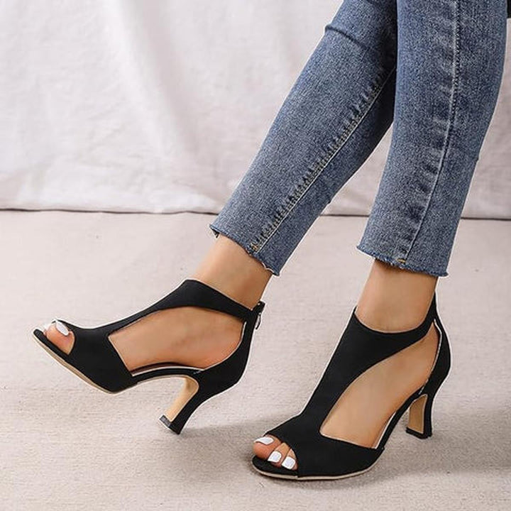Chic Women's Sandals with Open Toe and Low Heel