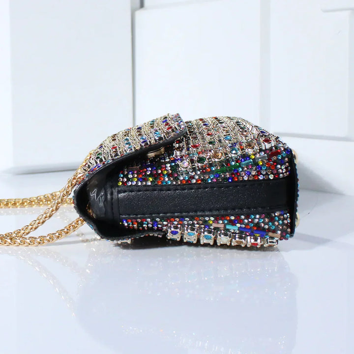Tadea | Statement Shoulder Bag with Rhinestone Mosaic