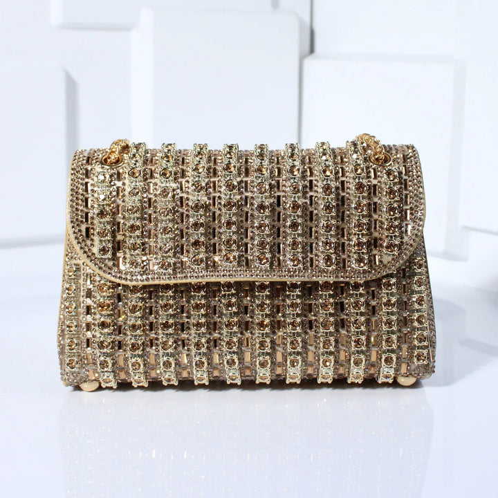 Tadea | Statement Shoulder Bag with Rhinestone Mosaic