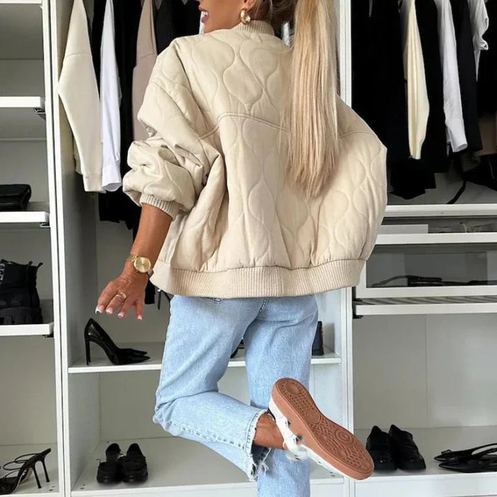 Oversized Padded Bomber Jacket for Women