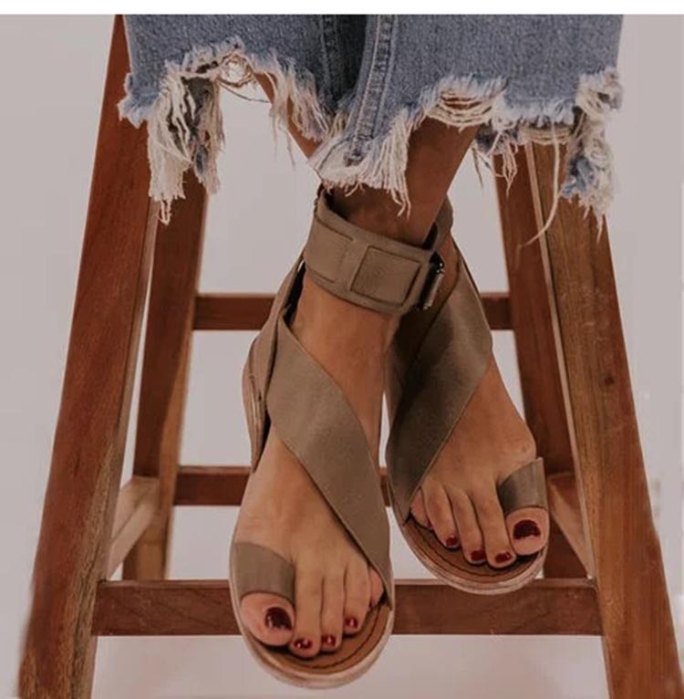 Agnolla | Ankle Strap Sandals with Cross Design